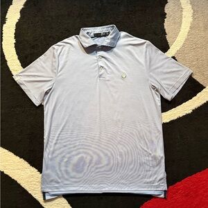 RLX Ralph Lauren Golf Polo Shirt M Blue Crest Logo Performance